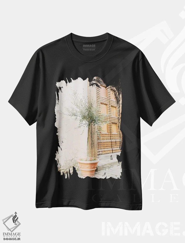 تیشرت مشکی طرح دار Florence, Italy,درخت زیتون، فلورانس، ایتالیا، مدیوم اثر لاولی لیتل هوم کو | فروشگاه ایماژ