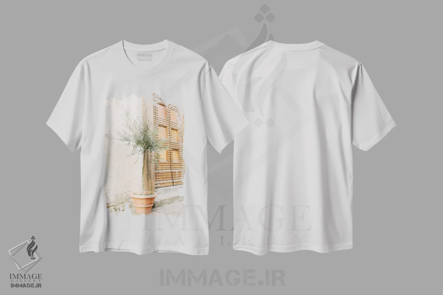 تیشرت سفید طرح دار Florence, Italy,درخت زیتون، فلورانس، ایتالیا، مدیوم اثر لاولی لیتل هوم کو | immage.ir