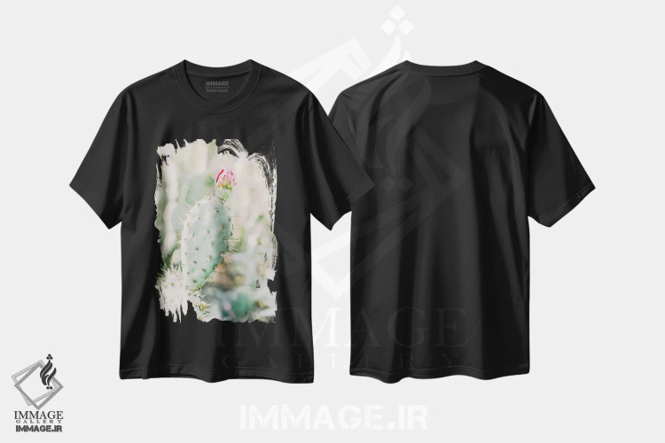 تیشرت مشکی طرح دار Tuscon, Arizona,گل انجیر کاکتی، توسان، آریزونا، مدیوم اثر لاولی لیتل هوم کو | immage.ir