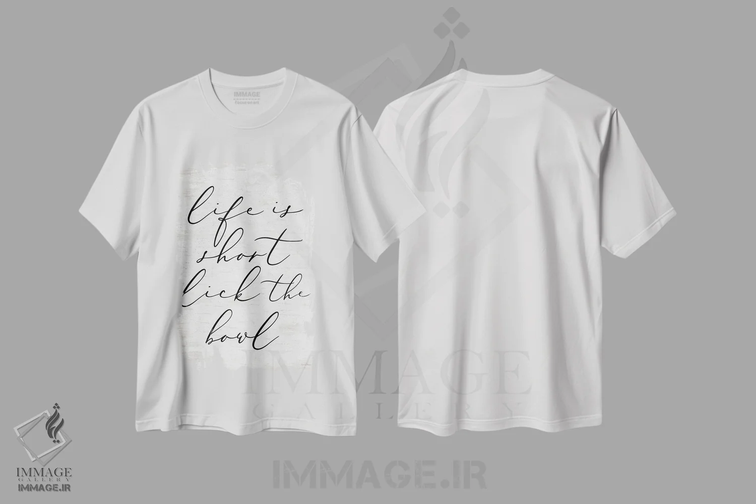 تیشرت سفید طرح دار لیس زدن کاسه II، دکور روستایی اثر لِتِرد اند لایند | فروشگاه ایماژ