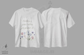تیشرت سفید طرح دار مهربانی در هر جایی که بکاری رشد می کند، هنر دیجیتال اثر لِتِرد اند لایند | immage.ir