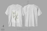 تیشرت سفید طرح دار پناهگاه برگدار XI، تزئینی اثر لِتِرد اند لایند | فروشگاه ایماژ