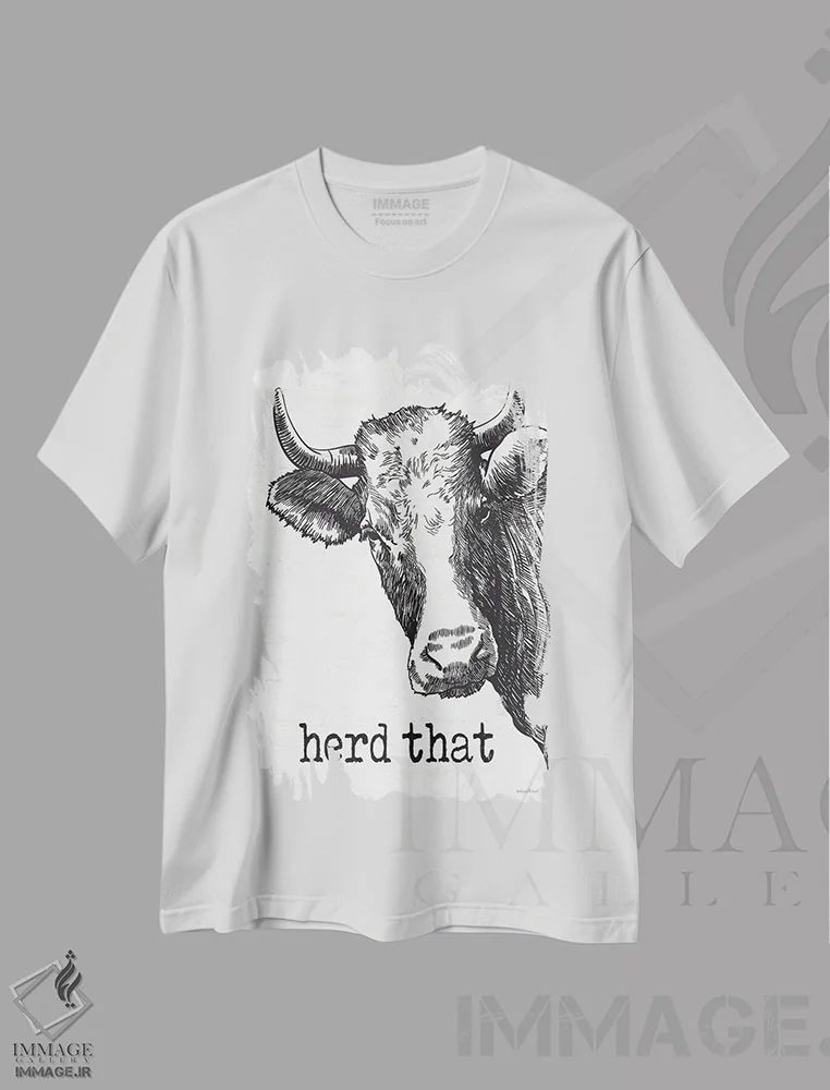 تیشرت سفید طرح دار شنیدم، هنر دیجیتال سیاه و سفید اثر لِتِرد اند لایند | فروشگاه ایماژ