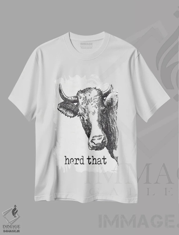 تیشرت سفید طرح دار شنیدم، هنر دیجیتال سیاه و سفید اثر لِتِرد اند لایند | فروشگاه ایماژ