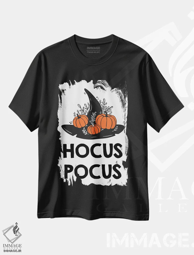 تیشرت مشکی طرح دار هوکوس پوکوس، هنر دیجیتال اثر لِتِرد اند لایند | فروشگاه ایماژ