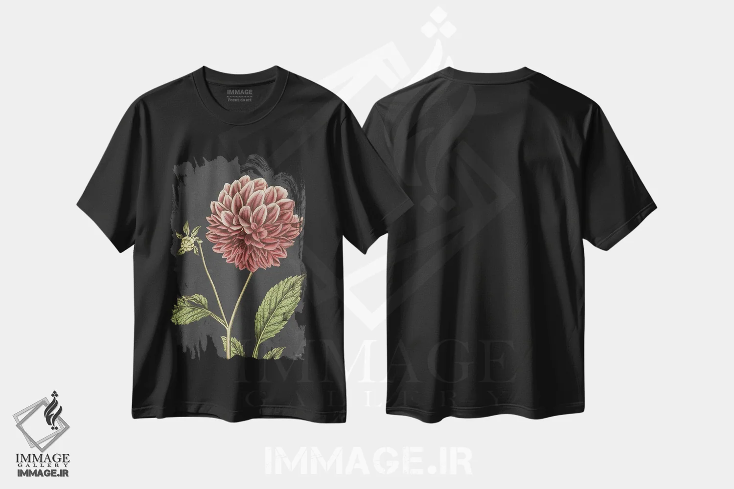 تیشرت مشکی طرح دار داهیلیا، دکور معاصر اثر لِتِرد اند لایند | immage.ir