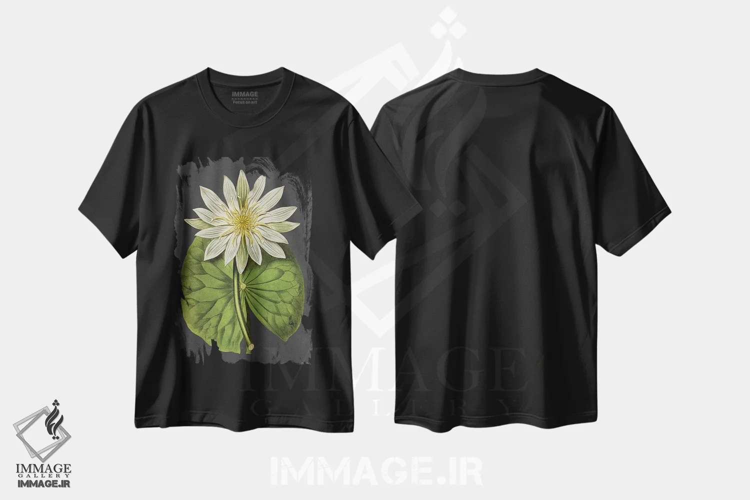 تیشرت مشکی طرح دار سوسن، دکور معاصر اثر لِتِرد اند لایند | immage.ir