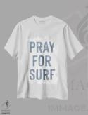 تیشرت سفید طرح دار دعا برای موج سواری، دکور ساحلی اثر لِتِرد اند لایند | immage.ir