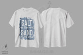 تیشرت سفید طرح دار نمک در هوا، دکور ساحلی اثر لِتِرد اند لایند | immage.ir