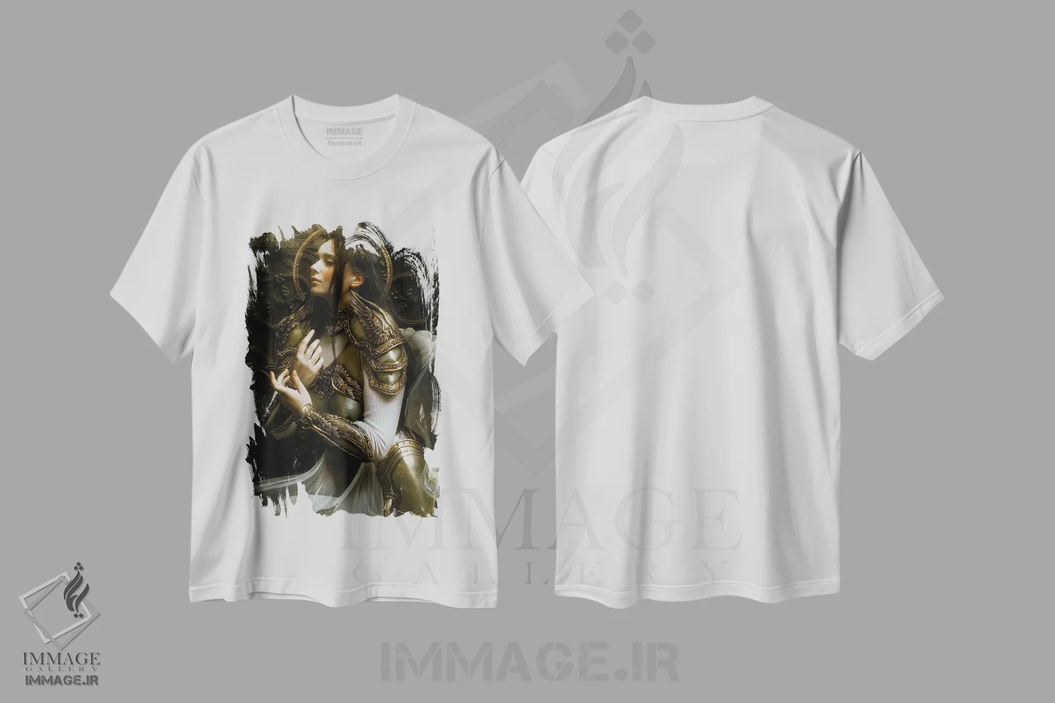تیشرت سفید طرح دار نگهبان، هنر فاخر معاصر اثر لیلین لیو | immage.ir