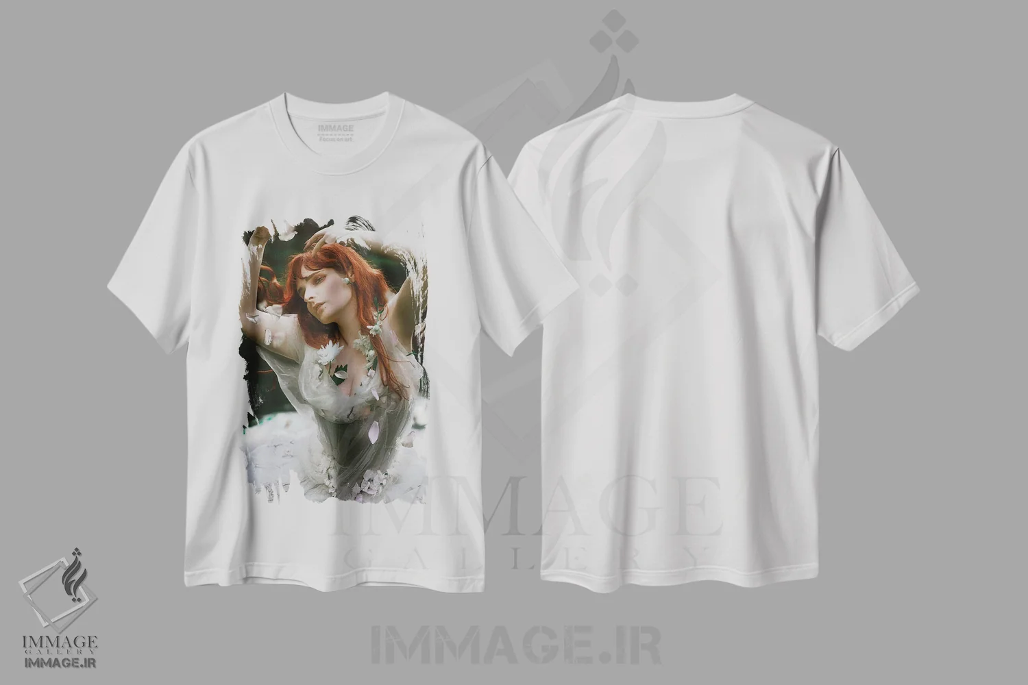 تیشرت سفید طرح دار لوسی، هنر فاخر معاصر اثر لیلین لیو | immage.ir