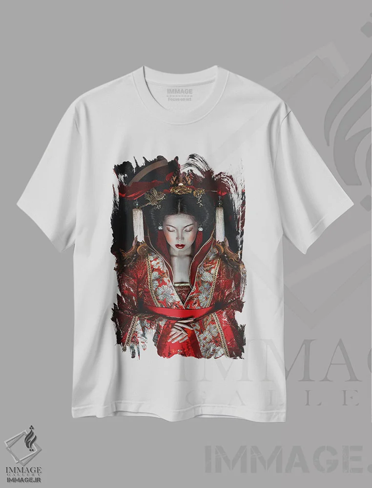 تیشرت سفید طرح دار امپراتریس، دکور آسیایی اثر لیلین لیو | immage.ir