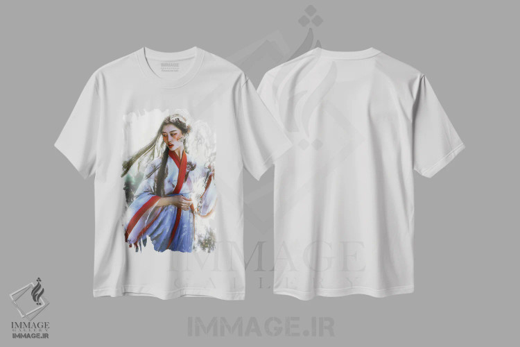 تیشرت سفید طرح دار رویاپرداز II، دکور آسیایی اثر لیلین لیو | فروشگاه ایماژ