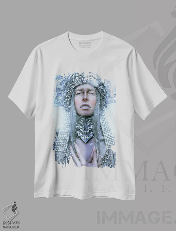 تیشرت سفید طرح دار الیس، هنر فاخر معاصر اثر لیلین لیو | فروشگاه ایماژ