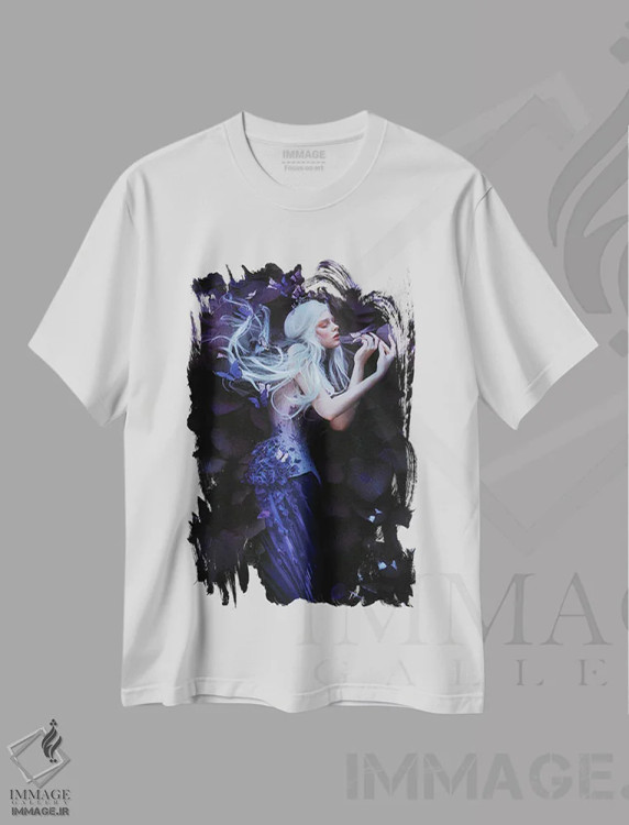 تیشرت سفید طرح دار پیامبر، هنر فاخر معاصر اثر لیلین لیو | immage.ir