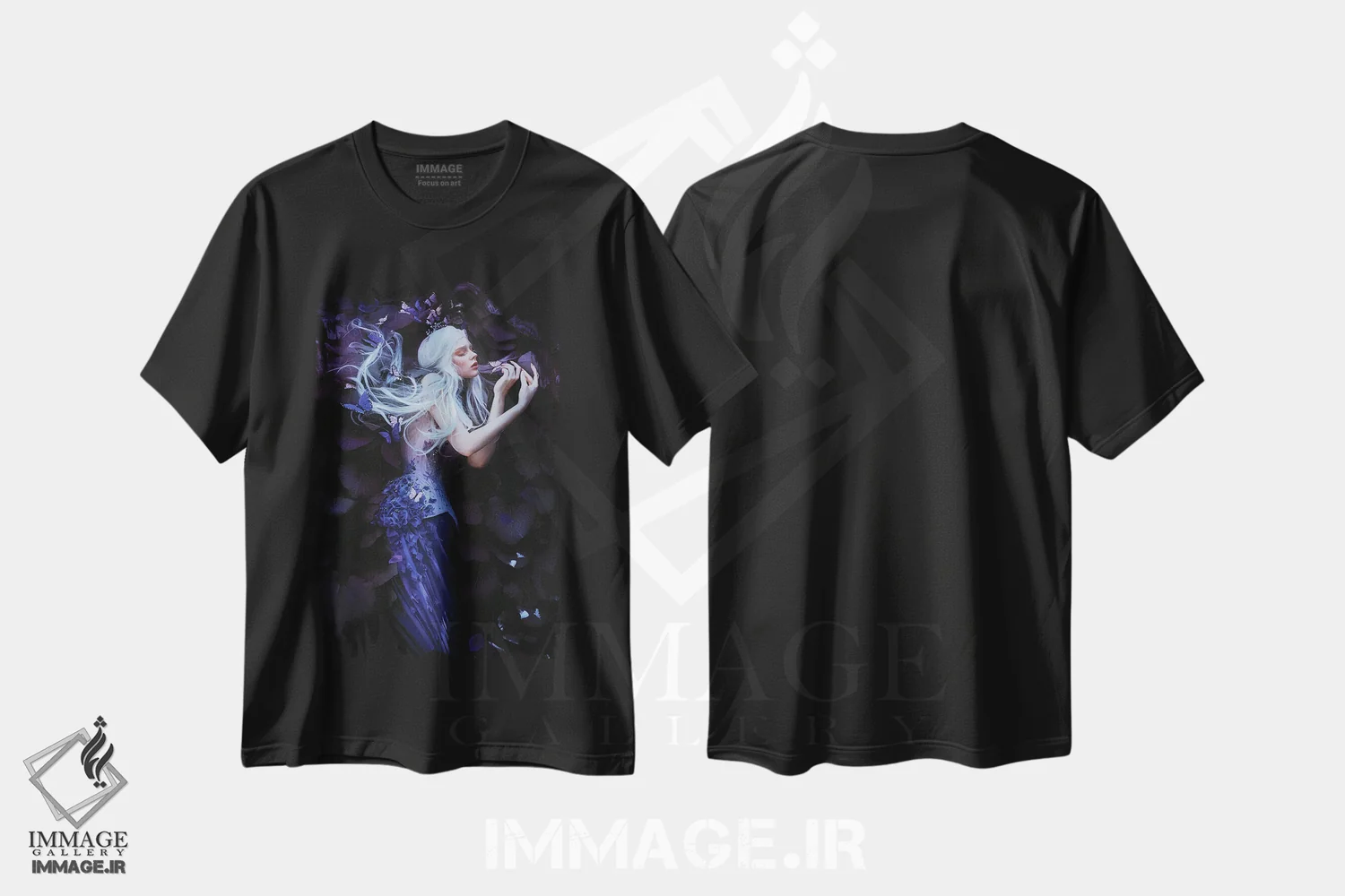 تیشرت مشکی طرح دار پیامبر، هنر فاخر معاصر اثر لیلین لیو | فروشگاه ایماژ