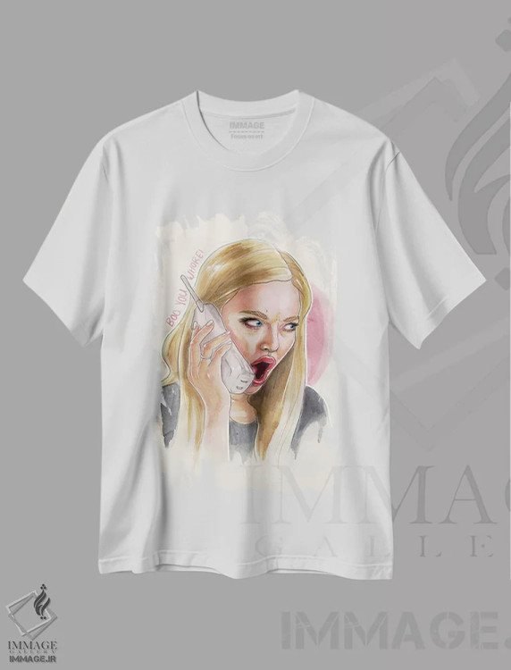 تیشرت سفید طرح دار کارن، مدیوم اثر شان الموور | فروشگاه ایماژ
