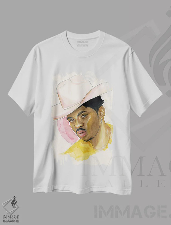 تیشرت سفید طرح دار لیل ناز ایکس، هنر آمریکایی آفریقایی تبار اثر شان الموور | immage.ir