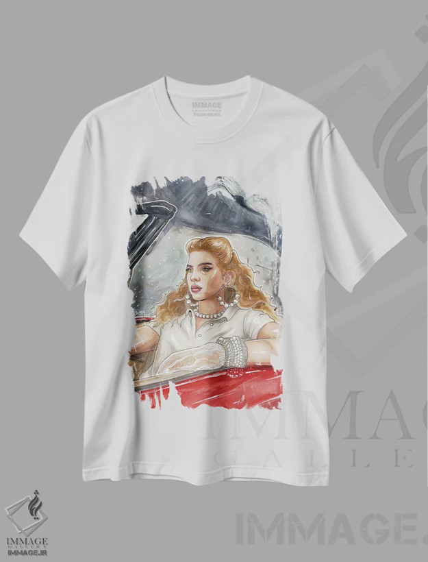تیشرت سفید طرح دار لانا شیمیایی، مدیوم اثر شان الموور | فروشگاه ایماژ