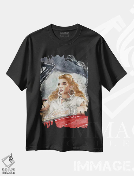 تیشرت مشکی طرح دار لانا شیمیایی، مدیوم اثر شان الموور | immage.ir
