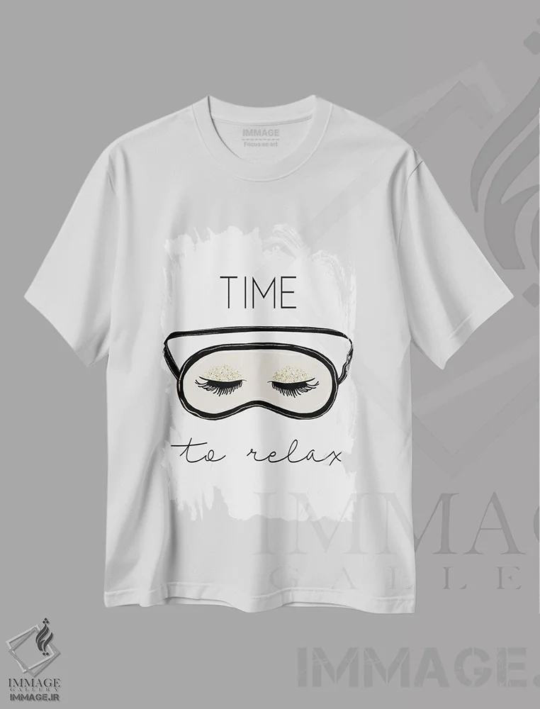 تیشرت سفید طرح دار زمان استراحت، مدیوم اثر لالانا آرتس | فروشگاه ایماژ