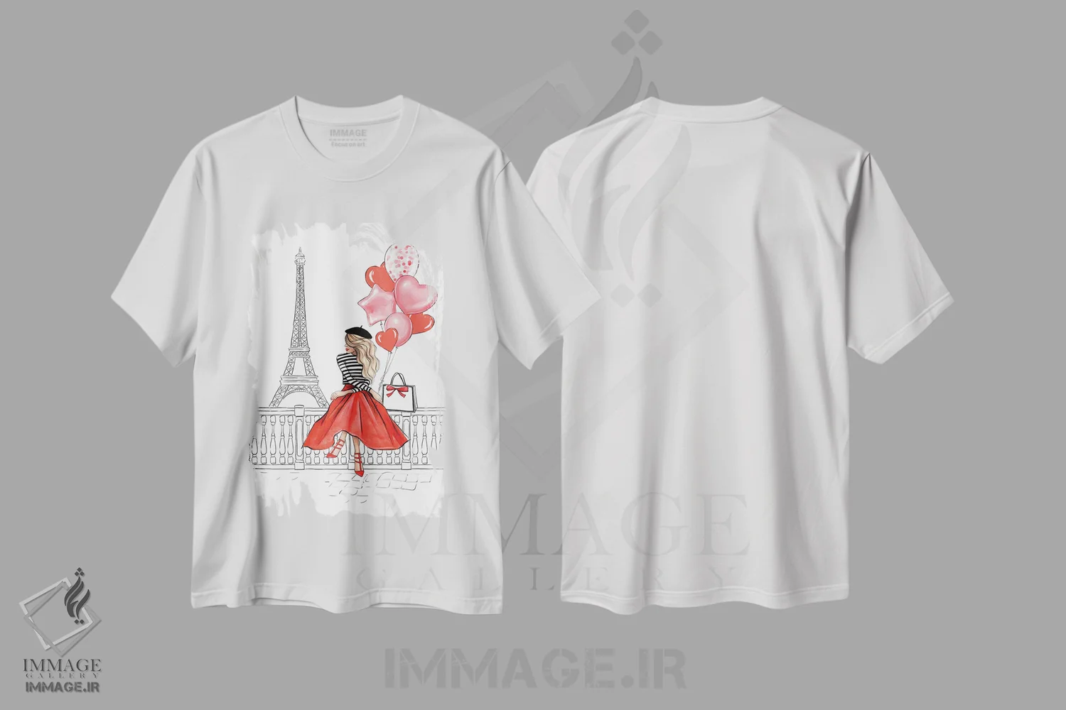 تیشرت سفید طرح دار دختر با بادکنک؛ بلوند، مدیوم اثر لالانا آرتس | فروشگاه ایماژ