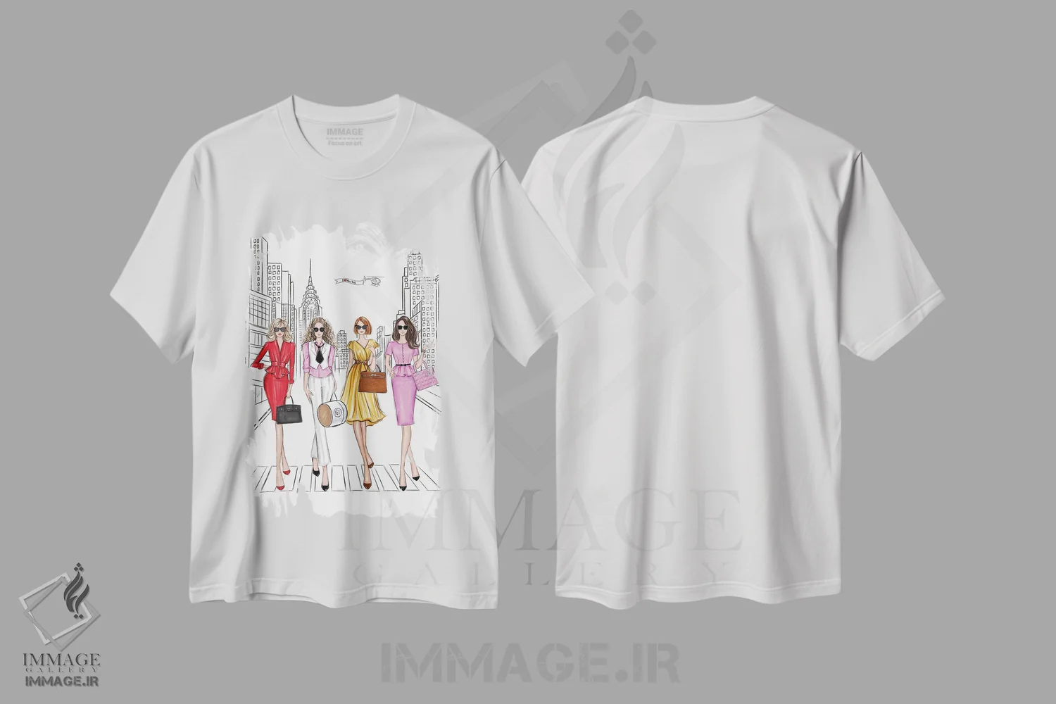 تیشرت سفید طرح دار س.ا.ت.س، مدیوم اثر لالانا آرتس | immage.ir