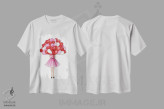 تیشرت سفید طرح دار بادکنک قلبی قرمز، مدیوم اثر لالانا آرتس | immage.ir