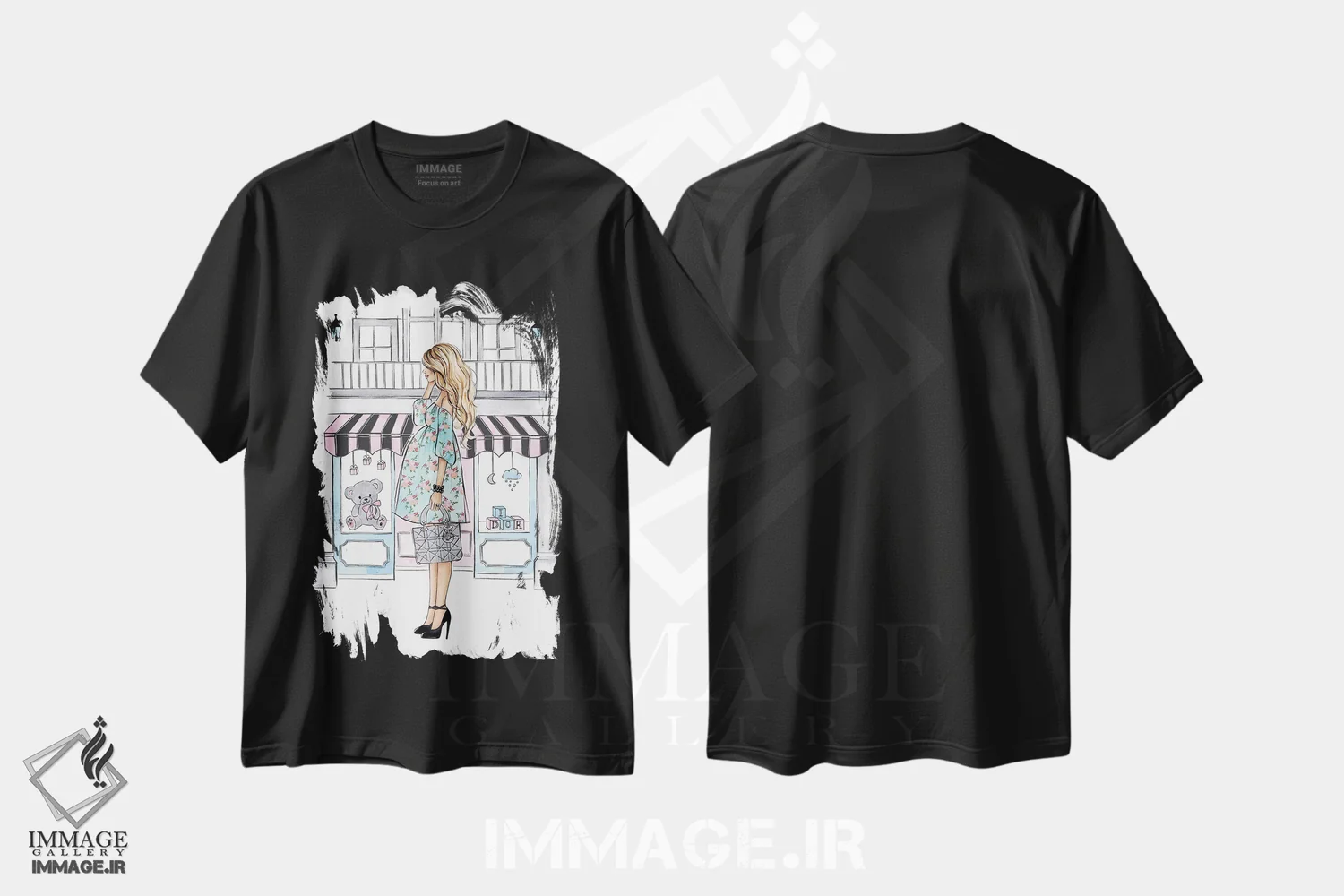 تیشرت مشکی طرح دار مادر آینده؛ بلوند، مدیوم اثر لالانا آرتس | immage.ir
