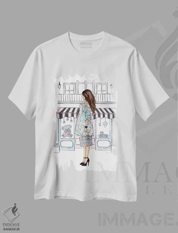 تیشرت سفید طرح دار مادر آینده؛ مشکی مو، مدیوم اثر لالانا آرتس | immage.ir