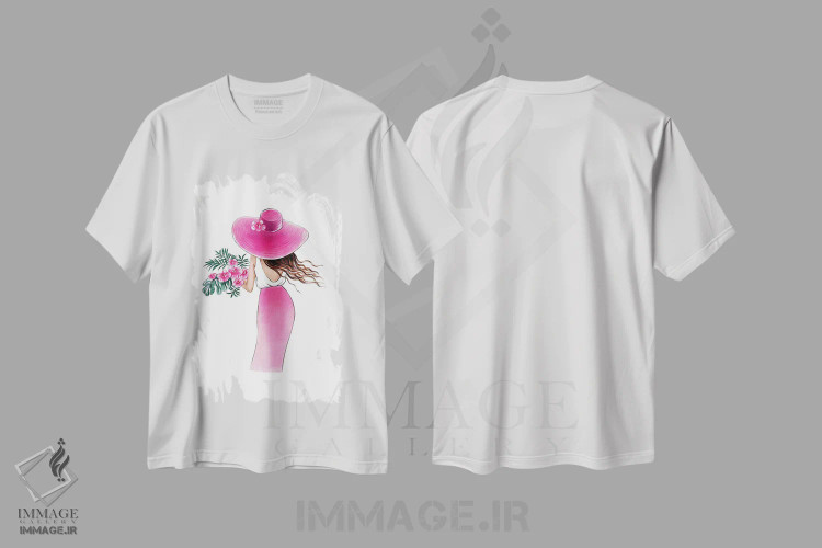 تیشرت سفید طرح دار دسته گل گرمسیری، تزئینی اثر لالانا آرتس | فروشگاه ایماژ