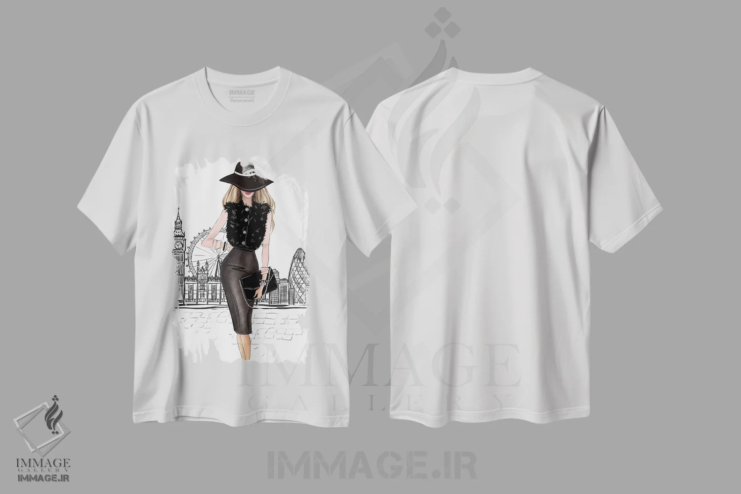 تیشرت سفید طرح دار در لندن، تزئینی اثر لالانا آرتس | immage.ir