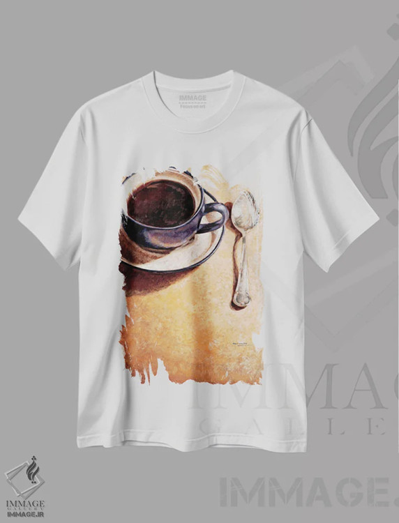 تیشرت سفید طرح دار انتظار، مدیوم اثر آدولف یوورا | فروشگاه ایماژ