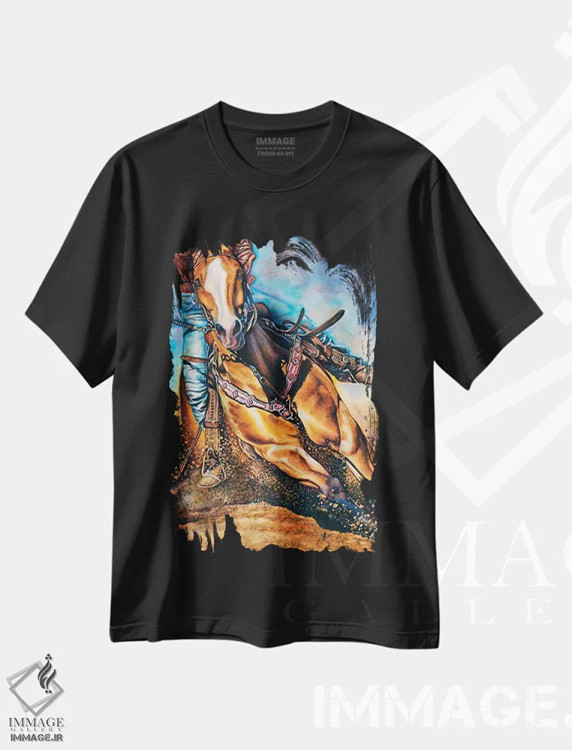 تیشرت مشکی طرح دار دستیابی به موفقیت، تزئینی اثر لیزا لوپاک | immage.ir