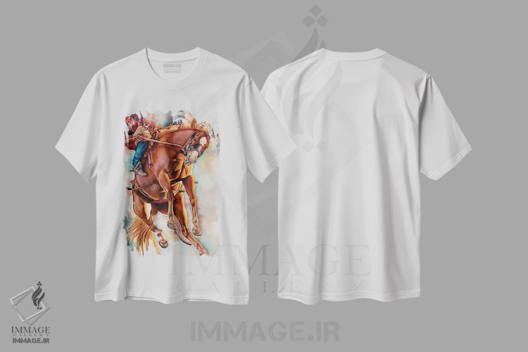 تیشرت سفید طرح دار حرکت امواج، مدیوم اثر لیزا لوپاک | فروشگاه ایماژ