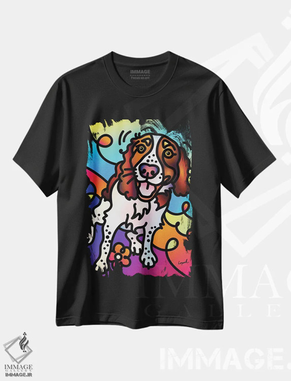 تیشرت مشکی طرح دار توتیان، هنر دیجیتال اثر لیزا لوپاک | فروشگاه ایماژ