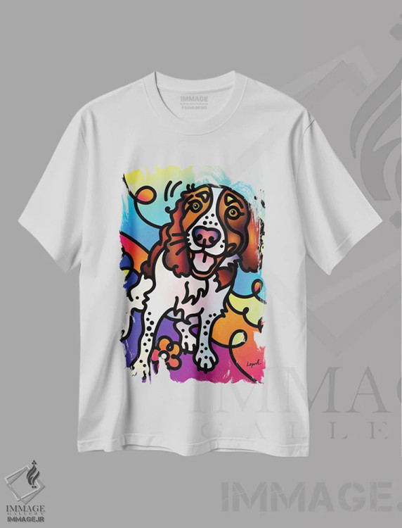 تیشرت سفید طرح دار توتیان، هنر دیجیتال اثر لیزا لوپاک | immage.ir