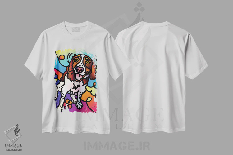 تیشرت سفید طرح دار توتیان، هنر دیجیتال اثر لیزا لوپاک | immage.ir