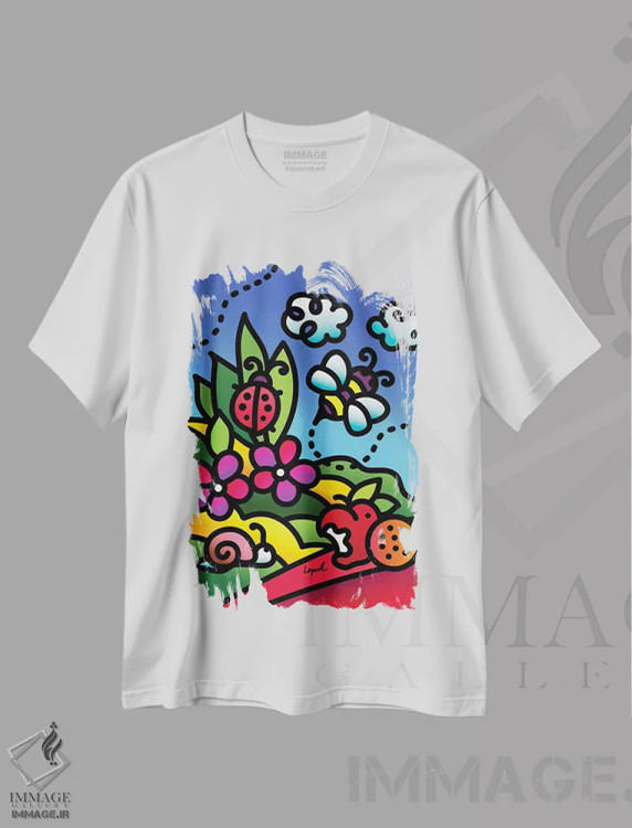 تیشرت سفید طرح دار تابستان قسمت دوم، هنر دیجیتال اثر لیزا لوپاک | فروشگاه ایماژ