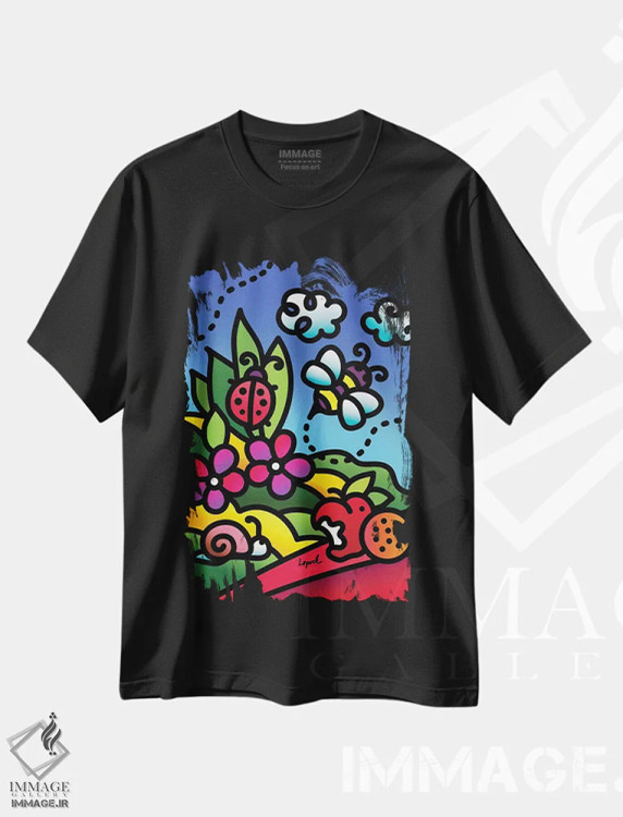 تیشرت مشکی طرح دار تابستان قسمت دوم، هنر دیجیتال اثر لیزا لوپاک | immage.ir