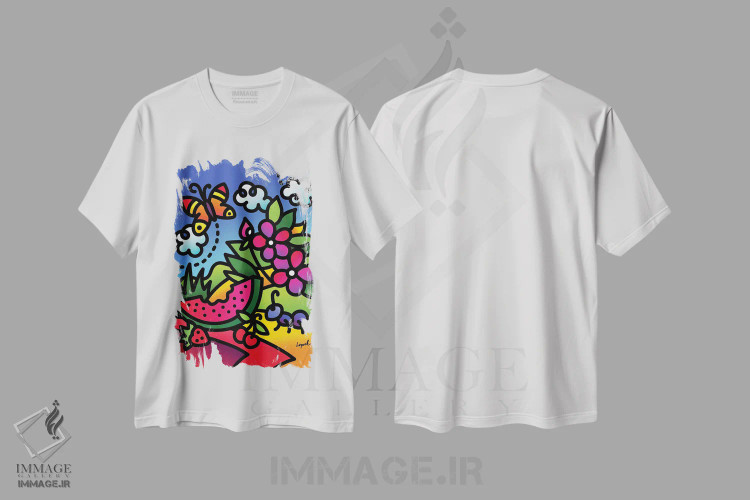تیشرت سفید طرح دار تابستان قسمت اول، هنر دیجیتال اثر لیزا لوپاک | immage.ir