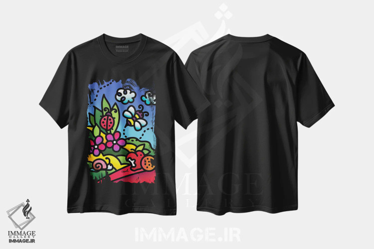 تیشرت مشکی طرح دار تابستان قسمت دوم، هنر دیجیتال اثر لیزا لوپاک | immage.ir