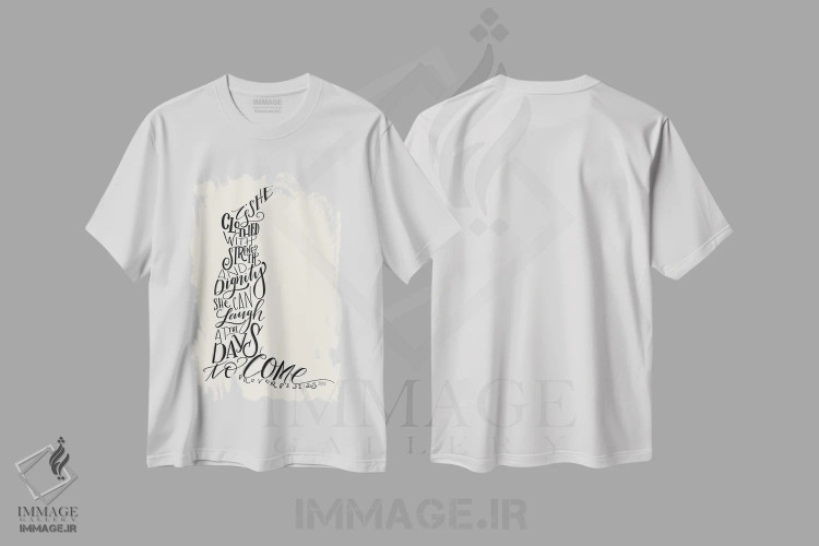 تیشرت سفید طرح دار آثار لیلی و ول - فروشگاه ایماژ