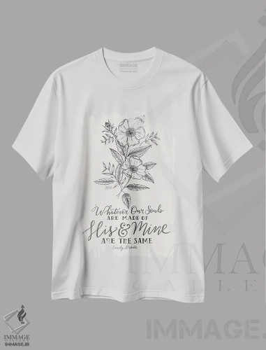 تیشرت سفید طرح دار نقل قول عروسی، تایپوگرافی اثر لیلی و ول | فروشگاه ایماژ