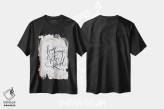 تیشرت مشکی طرح دار شجاع باش و مهربان، دست نقاشی و طراحی دستی اثر لیلی و ول | immage.ir