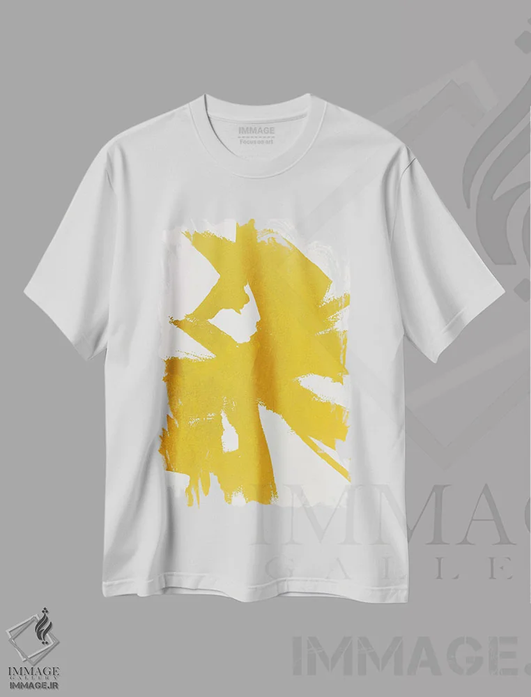 تیشرت سفید طرح دار طرح انتزاعی اثر لورا مِی دوریس | فروشگاه ایماژ