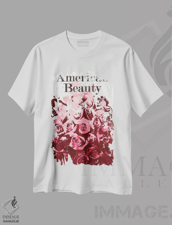 تیشرت سفید طرح دار زیبایی آمریکایی، هنر فاخر اثر لورا مِی دوریس | immage.ir