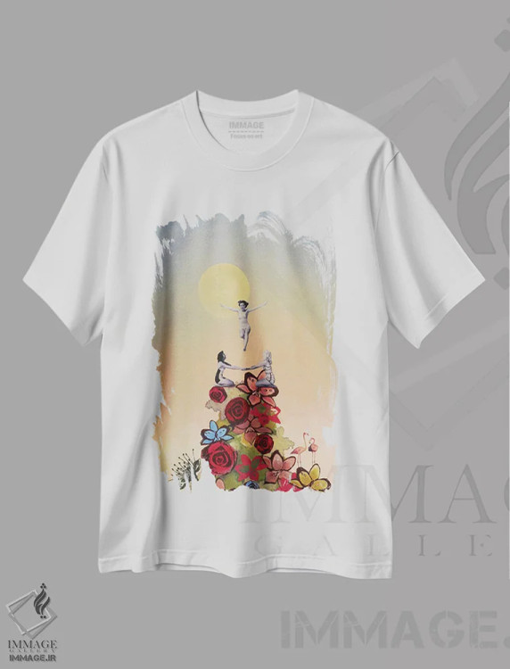 تیشرت سفید طرح دار سرمست، مدیوم اثر لورا مِی دوریس | فروشگاه ایماژ