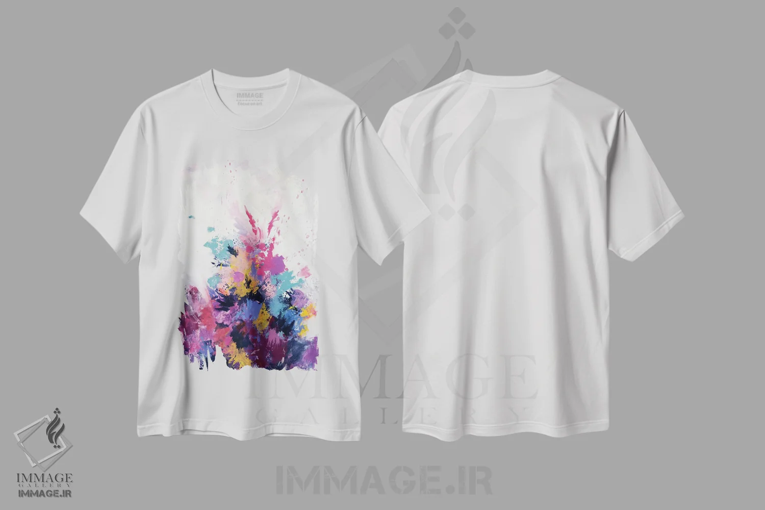 تیشرت سفید طرح دار شکوفایی ناگهانی گل، آبستره اثر لورا مِی دوریس | immage.ir