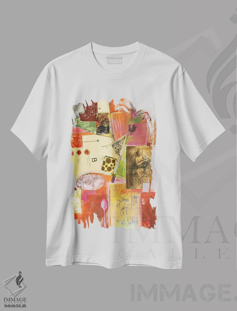تیشرت سفید طرح دار بدون عنوان ۷ اثر لورا مِی دوریس | فروشگاه ایماژ